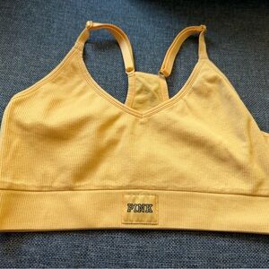 PINK Victoria's Secret Yellow Ribbed Bra